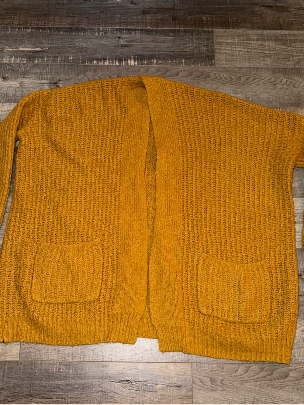 Altar’d state Cozy Open-Front Mustard Women’s open front Cardigan Sweater M/L